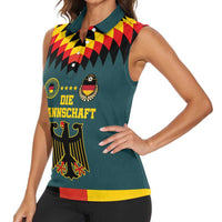 Custom Germany Football 2024 Go Champion Women Sleeveless Polo Shirt Design 90s Style Away Color - Wonder Print Shop