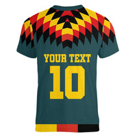 Custom Germany Football 2024 Go Champion Women V-Neck T-Shirt Design 90s Style Away Color - Wonder Print Shop