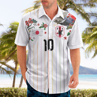 Japan Football Custom Hawaiian Shirt Colors Beyond Horizon Sashiko Effect White Version