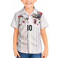 Japan Football Custom Hawaiian Shirt Colors Beyond Horizon Sashiko Effect White Version