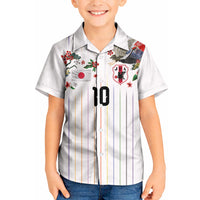 Japan Football Custom Kid Hawaiian Shirt Colors Beyond Horizon Sashiko Effect White Version