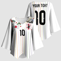 Japan Football Custom Kimono Sleeve Blouse Colors Beyond Horizon Sashiko Effect White Version