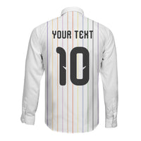 Japan Football Custom Long Sleeve Button Shirt Colors Beyond Horizon Sashiko Effect White Version