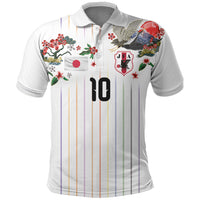 Japan Football Custom Polo Shirt Colors Beyond Horizon Sashiko Effect White Version