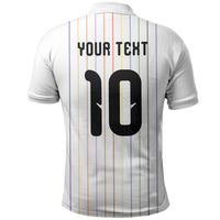 Japan Football Custom Polo Shirt Colors Beyond Horizon Sashiko Effect White Version