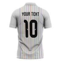 Japan Football Custom Zipper Polo Shirt Colors Beyond Horizon Sashiko Effect White Version