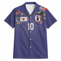 Japan Football Custom Hawaiian Shirt Japanese Culture with Sashiko Effect