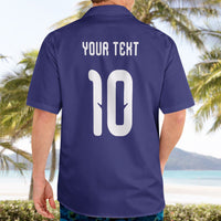 Japan Football Custom Hawaiian Shirt Japanese Culture with Sashiko Effect