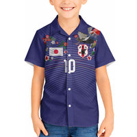 Japan Football Custom Hawaiian Shirt Japanese Culture with Sashiko Effect