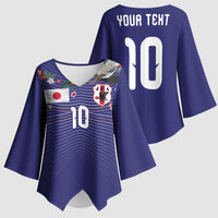 Japan Football Custom Kimono Sleeve Blouse Japanese Culture with Sashiko Effect