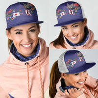 Japan Football Mesh Trucker Cap Japanese Culture with Sashiko Effect