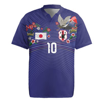 Japan Football Custom Rugby Jersey Japanese Culture with Sashiko Effect