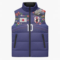 Japan Football Custom Sleeveless Puffer Jacket Japanese Culture with Sashiko Effect