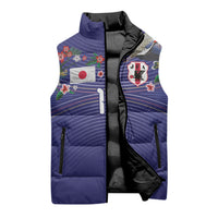 Japan Football Custom Sleeveless Puffer Jacket Japanese Culture with Sashiko Effect