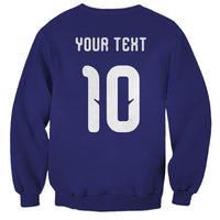 Japan Football Custom Sweatshirt Japanese Culture with Sashiko Effect