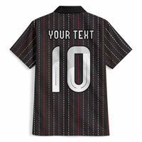 Japan Football Custom Hawaiian Shirt Colors Beyond Horizon Sashiko Effect Black Version