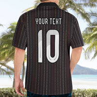 Japan Football Custom Hawaiian Shirt Colors Beyond Horizon Sashiko Effect Black Version
