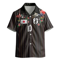 Japan Football Custom Kid Hawaiian Shirt Colors Beyond Horizon Sashiko Effect Black Version