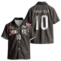 Japan Football Custom Kid Hawaiian Shirt Colors Beyond Horizon Sashiko Effect Black Version LT03