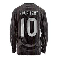 Japan Football Custom Long Sleeve Shirt Colors Beyond Horizon Sashiko Effect Black Version