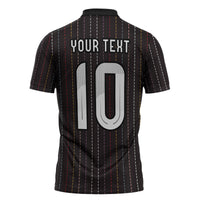 Japan Football Custom Zipper Polo Shirt Colors Beyond Horizon Sashiko Effect Black Version