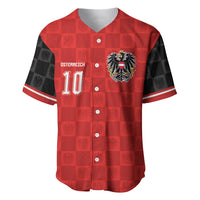 Austria Football Custom Baseball Jersey Bundesadler Red Checkerboard Eagle