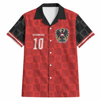 Austria Football Custom Hawaiian Shirt Bundesadler Red Checkerboard Eagle