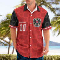 Austria Football Custom Hawaiian Shirt Bundesadler Red Checkerboard Eagle