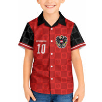 Austria Football Custom Hawaiian Shirt Bundesadler Red Checkerboard Eagle
