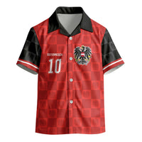 Austria Football Custom Kid Hawaiian Shirt Bundesadler Red Checkerboard Eagle