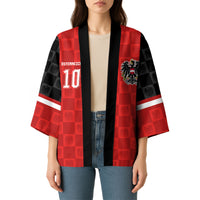 Austria Football Custom Kimono Bundesadler Red Checkerboard Eagle
