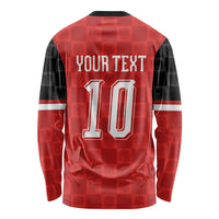 Austria Football Custom Long Sleeve Shirt Bundesadler Red Checkerboard Eagle