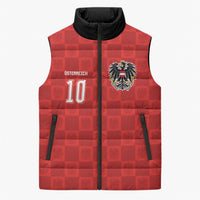 Austria Football Custom Sleeveless Puffer Jacket Bundesadler Red Checkerboard Eagle