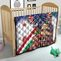 Italian American Heritage Month Quilt USA Eagle and The Colosseum with National Flag - Wonder Print Shop