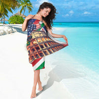 Italian American Heritage Month Sarong USA Eagle and The Colosseum with National Flag - Wonder Print Shop