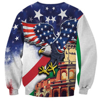 Italian American Heritage Month Sweatshirt USA Eagle and The Colosseum with National Flag - Wonder Print Shop
