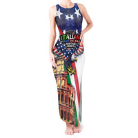 Italian American Heritage Month Tank Maxi Dress USA Eagle and The Colosseum with National Flag - Wonder Print Shop
