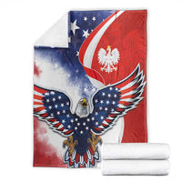 Polish American Heritage Month Blanket USA Eagle and Poland Eagle with National Flag