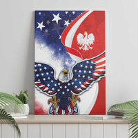 Polish American Heritage Month Canvas Wall Art USA Eagle and Poland Eagle with National Flag - Wonder Print Shop