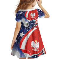 Polish American Heritage Month Family Matching Off Shoulder Maxi Dress and Hawaiian Shirt USA Eagle and Poland Eagle with National Flag - Wonder Print Shop