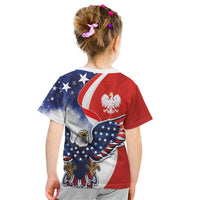 Polish American Heritage Month Kid T Shirt USA Eagle and Poland Eagle with National Flag - Wonder Print Shop