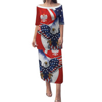 Polish American Heritage Month Puletasi USA Eagle and Poland Eagle with National Flag - Wonder Print Shop