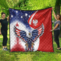 Polish American Heritage Month Quilt USA Eagle and Poland Eagle with National Flag - Wonder Print Shop