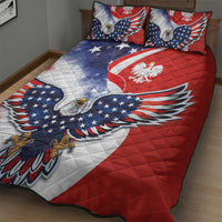 Polish American Heritage Month Quilt Bed Set USA Eagle and Poland Eagle with National Flag - Wonder Print Shop