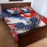 Polish American Heritage Month Quilt Bed Set USA Eagle and Poland Eagle with National Flag - Wonder Print Shop
