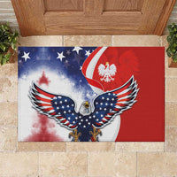 Polish American Heritage Month Rubber Doormat USA Eagle and Poland Eagle with National Flag - Wonder Print Shop