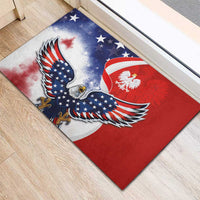 Polish American Heritage Month Rubber Doormat USA Eagle and Poland Eagle with National Flag - Wonder Print Shop