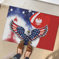 Polish American Heritage Month Rubber Doormat USA Eagle and Poland Eagle with National Flag - Wonder Print Shop
