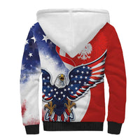 Polish American Heritage Month Sherpa Hoodie USA Eagle and Poland Eagle with National Flag - Wonder Print Shop