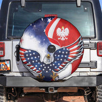 Polish American Heritage Month Spare Tire Cover USA Eagle and Poland Eagle with National Flag - Wonder Print Shop
